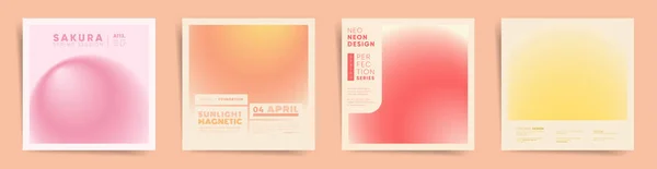 Poster, sosyal medya paylaşımı ve modern albüm için soyut bahar kare gradyan kapak tasarımı. Estetik dairesel eğim noktası. Vektör modern renk kiti.