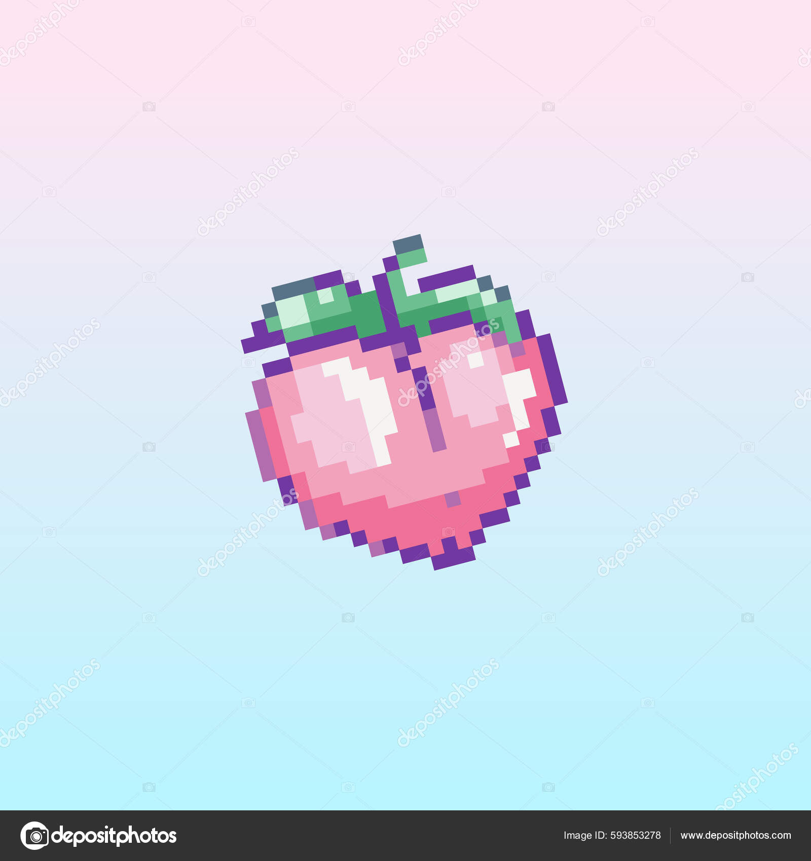 Fruits pixel art collection graphics Royalty Free Vector