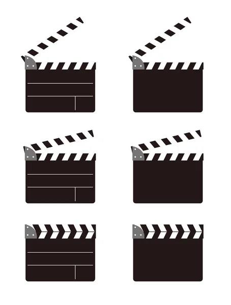 Set Illustrations Movie Clapperboard — Stock Vector