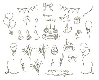 Sadece parti ve doğum günü motifleri ile resimlemeyi ayarla