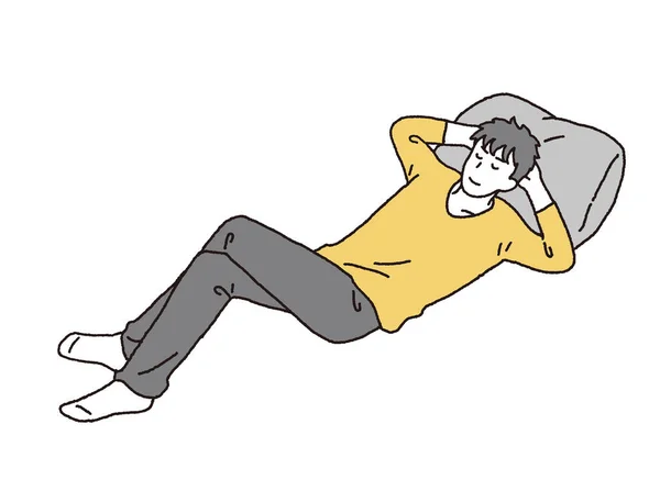 Illustration Man Relaxing Taking Nap — Stockvector