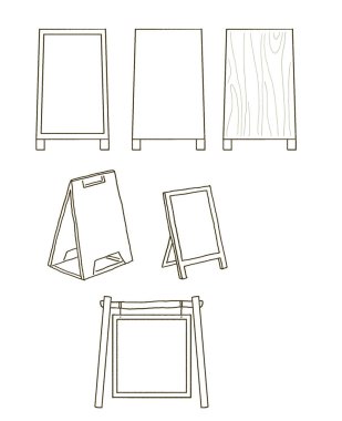 Simple touch Stylish cafe sign illustration set