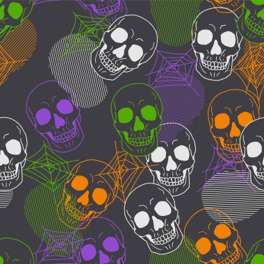 Ürkütücü Ürkütücü Soyut Gülen İnsan Kafatası Vektör Örnekleri arka plan ve giysi tasarımı için kullanılabilir