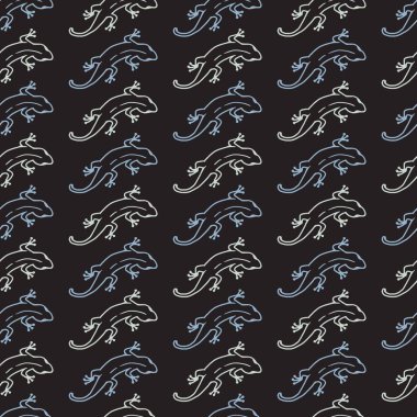 Çizgi Çizgisel Biçimli Kertenkele Vektör Düzeni arkaplan ve giysi tasarımı için kullanılabilir