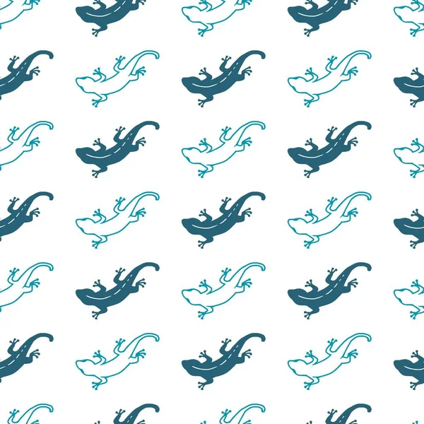 Soyut Kertenkele Ana Hattı Siluet Vektörü Grafiksiz Desen arkaplan ve giyim tasarımı için kullanılabilir