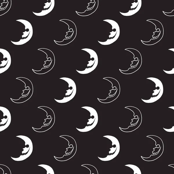 Karanlık Ürkütücü Ay Yüz Vektörü Grafik Sanatsız Desen arkaplan ve giysi tasarımı için kullanılabilir