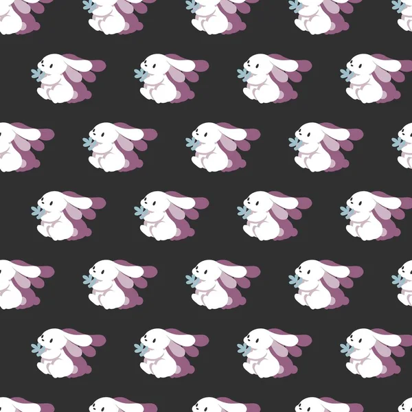 Patrón Sin Costura Abstracto Con Conejos Blancos Vector Gráfico Dibujos — Archivo Imágenes Vectoriales