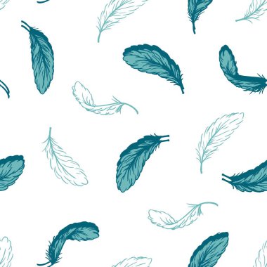 Düşen Tüy Vektörüyle Gökyüzünü Temizle Grafiksiz Desen arkaplan ve giyim tasarımı için kullanılabilir