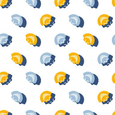 Soyut Yaz Deniz Kabuğu Vektörü Grafik Görünümsüz Desen arkaplan ve giysi tasarımı için kullanılabilir