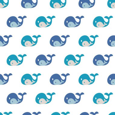 Şirin Balina Aile Vektörü Grafik Sanatsal Şekilsiz Desen arkaplan ve giysi tasarımı için kullanılabilir