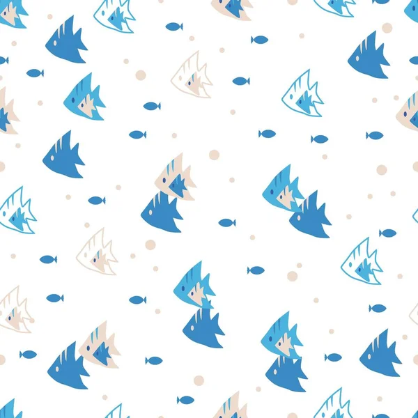 Sea Fish Nature Vector Graphic Seamless Pattern Can Use Background — Wektor stockowy