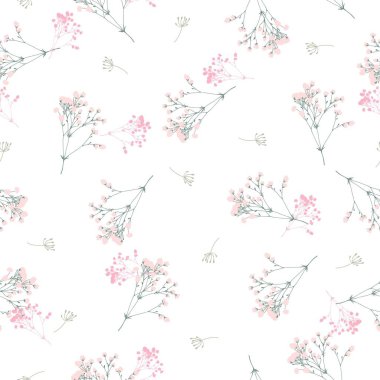Sweet Spring Pink Floral Garden Vector Graphic Seamless Pattern can be use for backgrounds and apparel design