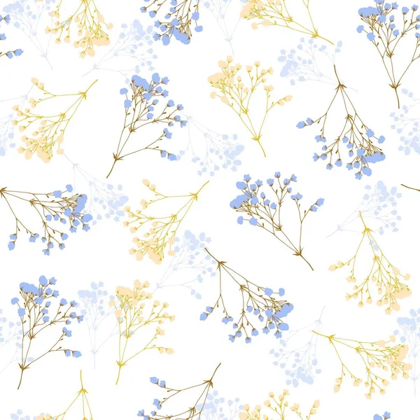 Sweet Dainty Floral Plant Vector Graphic Art Decoration Seamless Pattern — Image vectorielle