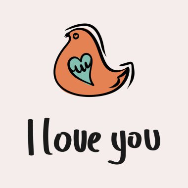 Sevgililer Günü vektör illüstrasyonunda boho renklerinde. Kalpli ve harfli elle çizilmiş elementler. Posterler, kartlar, davetiyeler için.