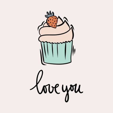 Sevgililer Günü vektör illüstrasyonunda boho renklerinde. Kalpli ve harfli elle çizilmiş elementler. Posterler, kartlar, davetiyeler için.