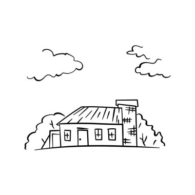 Sevimli bir çizgi film tarzında el çizimi Avrupa şehir evi. Renkli modern konak binası çizimi. Eski evler, şehir binaları, Doodle dekoratif eşya koleksiyonu. Yaratıcı vektör illüstrasyonu.