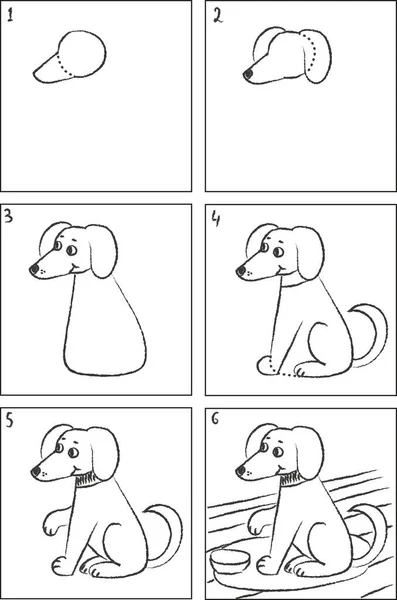 Dog drawing instruction and coloring book