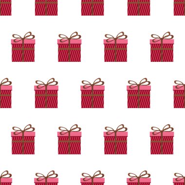 Noel hediyesi kare kırmızı kutular, kraft şeritsiz vektör desenli, kağıt, kumaş, duvar kağıdı, kapak, fon vs..