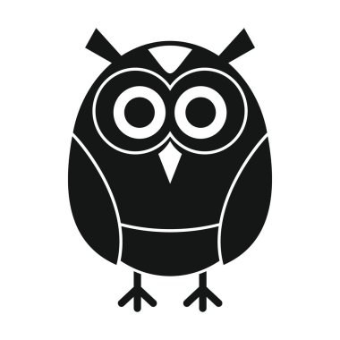 Sad owl black simple silhouette vector icon