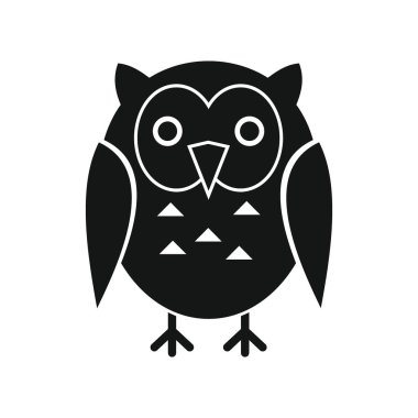 Wise owl black simple silhouette vector icon