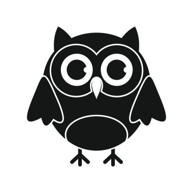 Scientist owl black simple silhouette vector icon