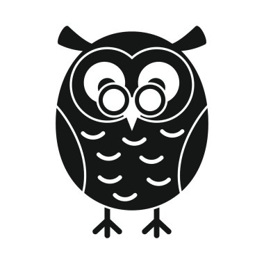 Mascot owl black simple silhouette vector icon