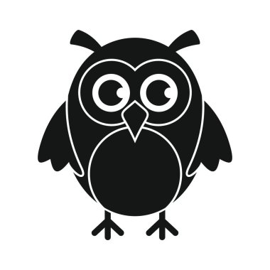 Wise learner owl black simple silhouette vector icon