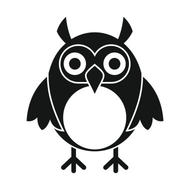 Wise scholar owl black simple silhouette vector icon