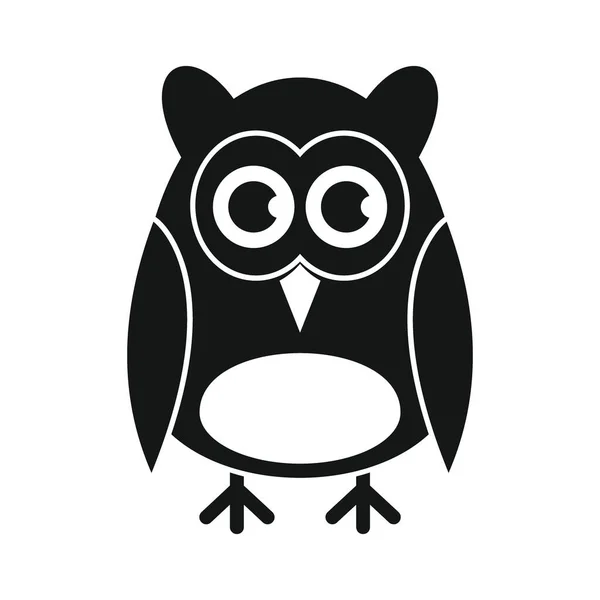 Funny owl black simple silhouette vector icon — Image vectorielle