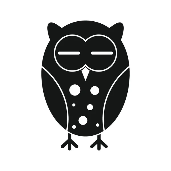 Sleeping owl black simple silhouette vector icon — стоковый вектор