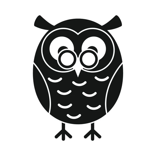 Талісман сова чорний простий силует Векторна іконка — стоковий вектор