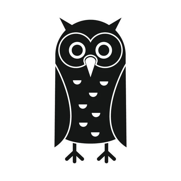 Wise expert owl black simple silhouette vector icon — Stockový vektor