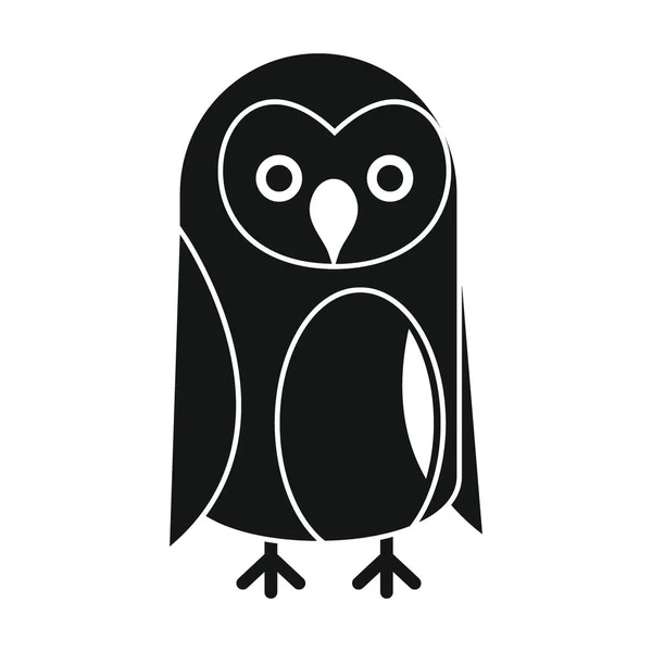 Wise polar owl black simple silhouette vector icon — Stockový vektor