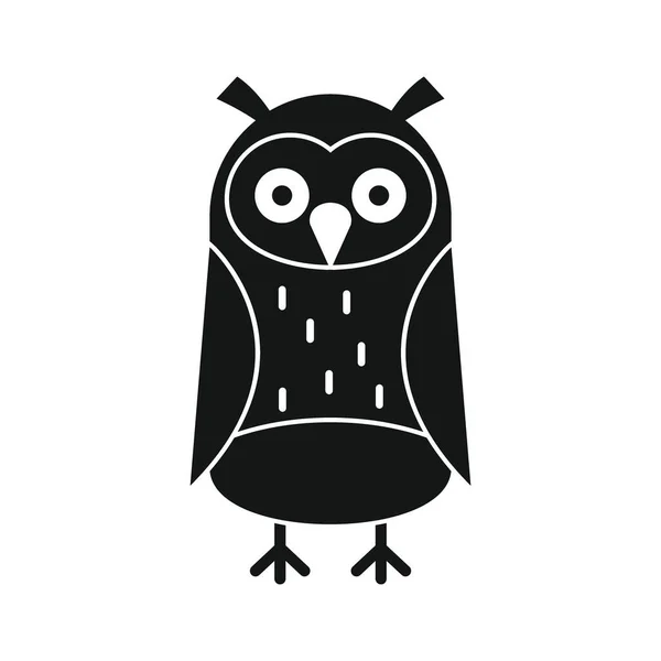 Wise academic owl black simple silhouette vector icon — Stockvector
