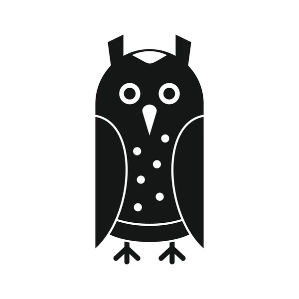 Wise owl black simple silhouette vector icon — стоковый вектор