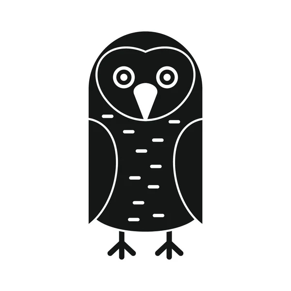 Wise forest owl black simple silhouette vector icon — Stockvektor