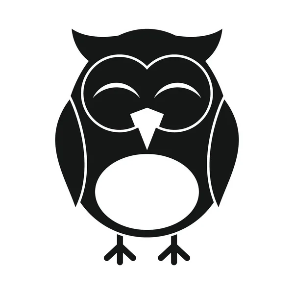 Funny owl black simple silhouette vector icon Vetores De Bancos De Imagens Sem Royalties