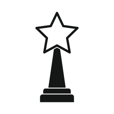 Vector cinema star black simple icon isolated on white