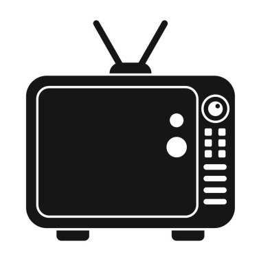 Vector tv black simple icon isolated on white