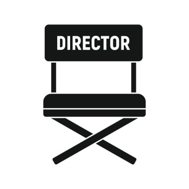 Vector director chair black simple icon isolated on white