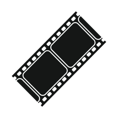 Vector film black simple icon isolated on white