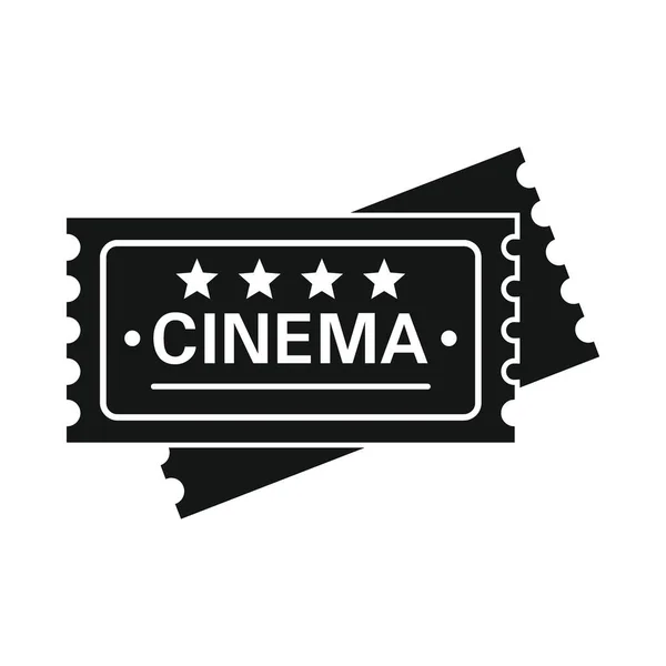 Vector cinema ticket black simple icon isolated on white Ilustração De Bancos De Imagens