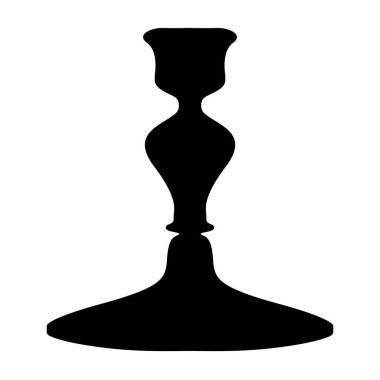 Minimalist tarzda siyah bir siluette şamdan.