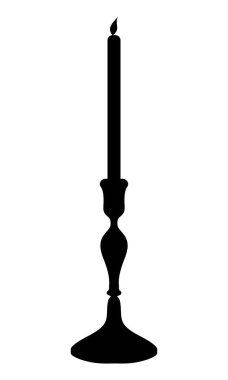 Minimalist tarzda siyah bir muma sahip bir şamdan.