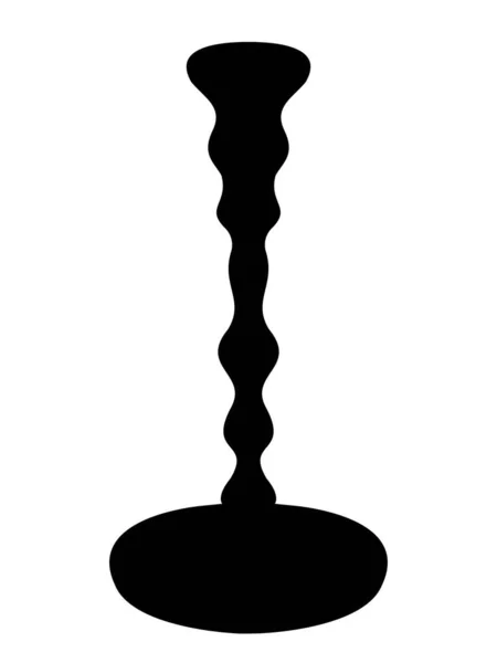 简约风格的烛台单幅黑色轮廓 — 图库矢量图片