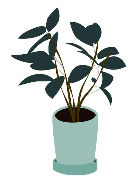 Plante Maison Dans Pot Pour Décoration Intérieure Illustration — Image vectorielle