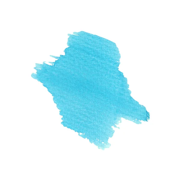 Blue Color Watercolor Brush Stroke Design Isolated White — Stock Photo, Image