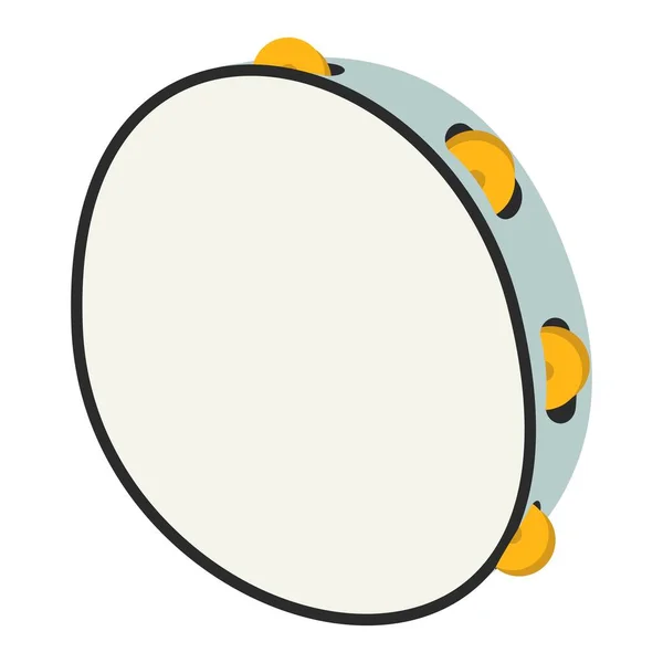 Tambourine Percussion Musical Instrument Vector Element Isolated White — 스톡 벡터