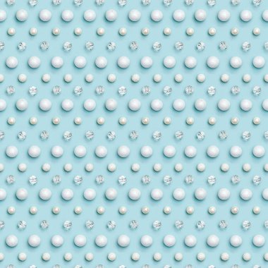 Kış dekorasyonu, beyaz yıldızlar, cam top, şeffaf boncuklar, Noel ve yeni yıl tebrik kartları, başlıklar, parti posterleri için pastel mavisi üzerindeki kartopları içeren Noel tatili arka planı.