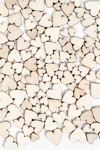 木製の心からの背景 バレンタインデーのコンセプト — ストック写真